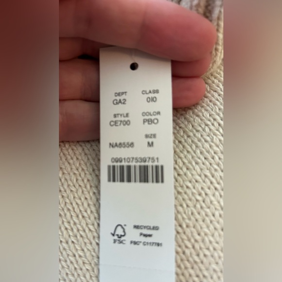 NWT J. Crew Cream 100% Cotton Turtleneck Ribbed-Hem Sweater, Size Medium - Picture 10 of 16